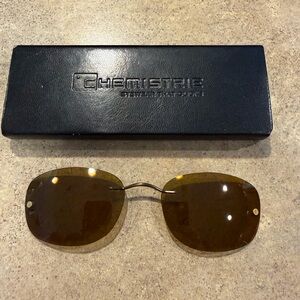 Chemistrie Magnetic Clip On Sun Shade Brown & Copper For Eyeglasses With Case